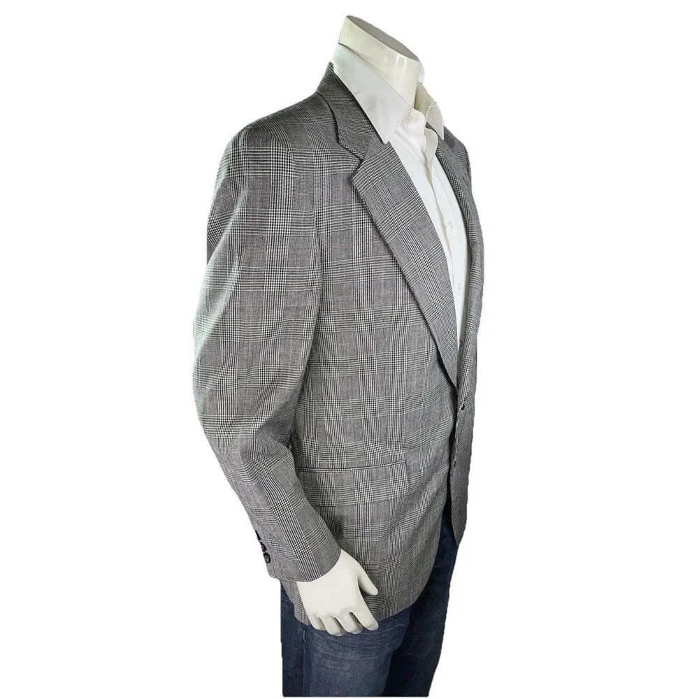 Vintage Bert Pulitzer Blazer Mens 40R Glen Plaid Sport Coat Jacket Made in USA